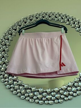 adidas Light Pink Mini Skort with Red Trim